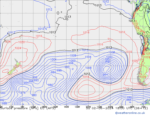 Luchtdruk (Grond) EC (AIFS) zo 02.06.2024 18 UTC