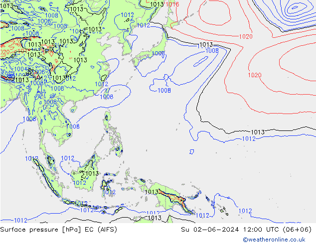 приземное давление EC (AIFS) Вс 02.06.2024 12 UTC
