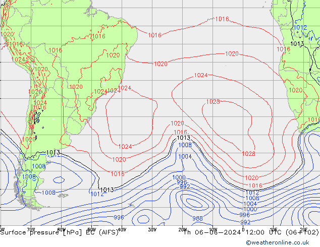 pression de l'air EC (AIFS) jeu 06.06.2024 12 UTC