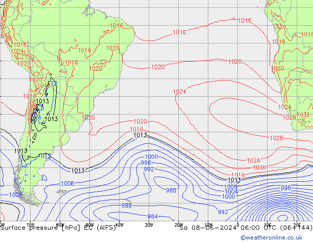 pressão do solo EC (AIFS) Sáb 08.06.2024 06 UTC