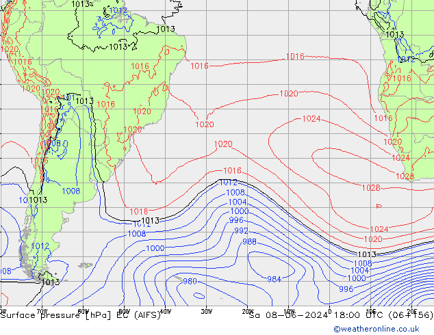 Luchtdruk (Grond) EC (AIFS) za 08.06.2024 18 UTC