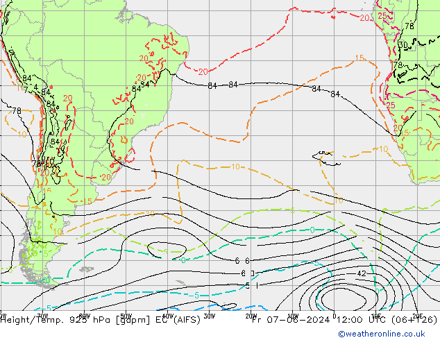 Height/Temp. 925 hPa EC (AIFS) Fr 07.06.2024 12 UTC