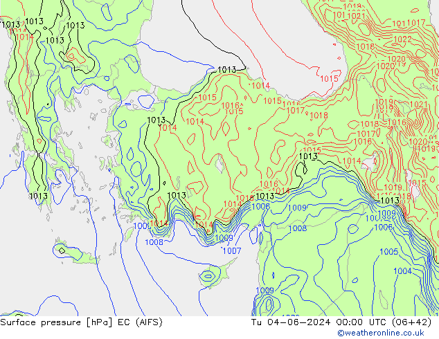 pressão do solo EC (AIFS) Ter 04.06.2024 00 UTC