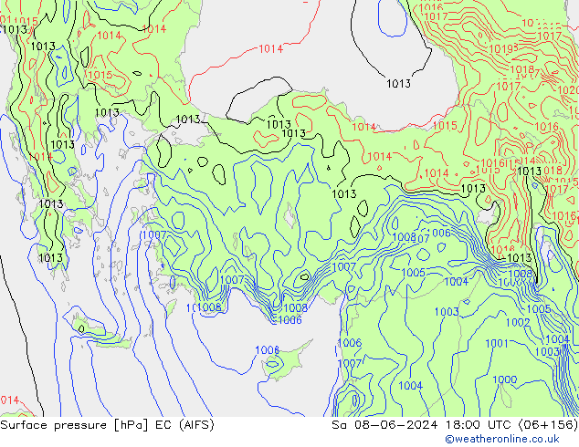 Luchtdruk (Grond) EC (AIFS) za 08.06.2024 18 UTC