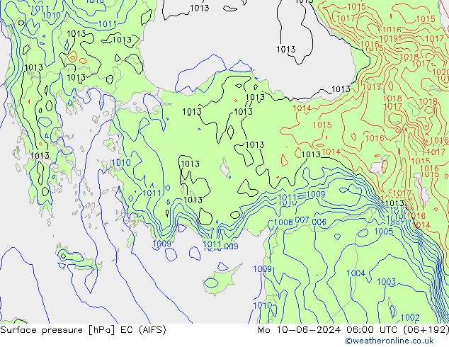 Luchtdruk (Grond) EC (AIFS) ma 10.06.2024 06 UTC