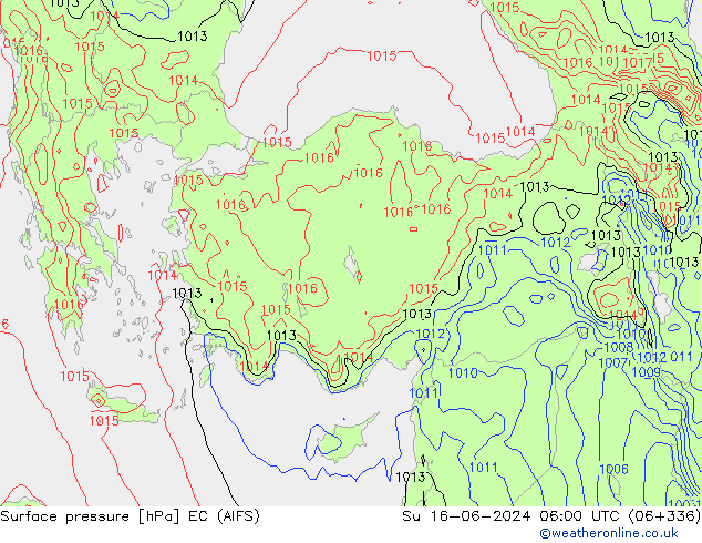 pressão do solo EC (AIFS) Dom 16.06.2024 06 UTC