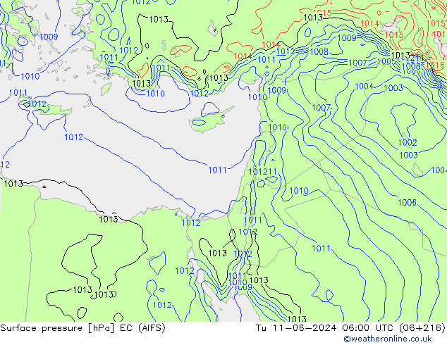 Bodendruck EC (AIFS) Di 11.06.2024 06 UTC