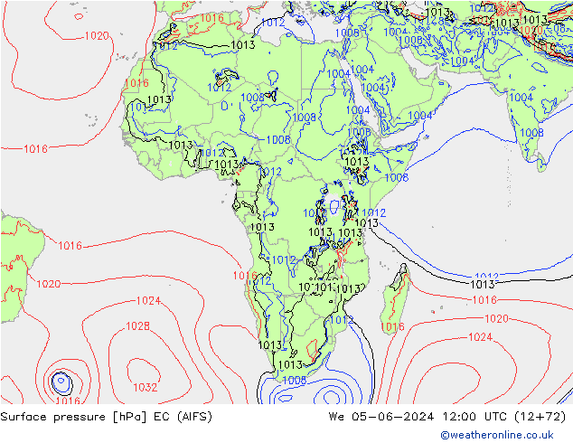 ciśnienie EC (AIFS) śro. 05.06.2024 12 UTC