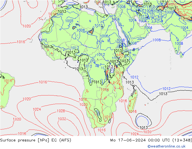 Surface pressure EC (AIFS) Mo 17.06.2024 00 UTC