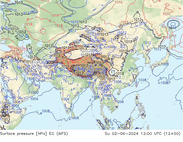 pression de l'air EC (AIFS) dim 02.06.2024 12 UTC