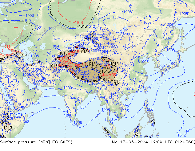 приземное давление EC (AIFS) пн 17.06.2024 12 UTC