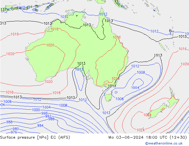 pression de l'air EC (AIFS) lun 03.06.2024 18 UTC