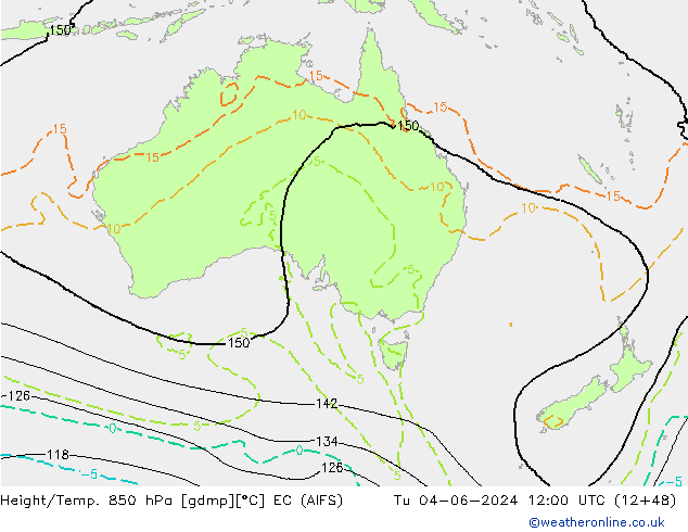 Height/Temp. 850 hPa EC (AIFS) Ter 04.06.2024 12 UTC