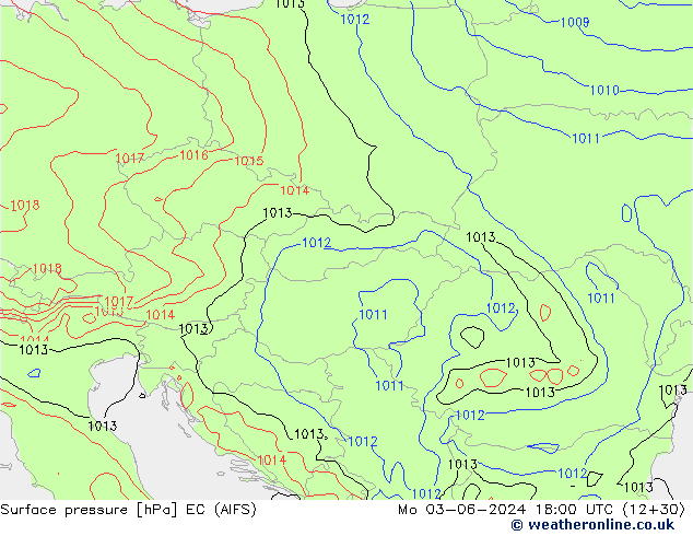 Yer basıncı EC (AIFS) Pzt 03.06.2024 18 UTC