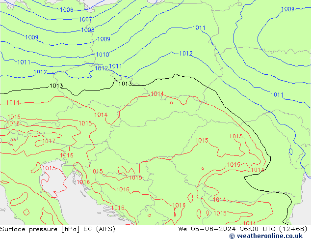 pression de l'air EC (AIFS) mer 05.06.2024 06 UTC