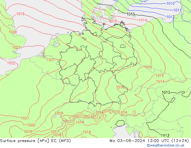 Surface pressure EC (AIFS) Mo 03.06.2024 12 UTC