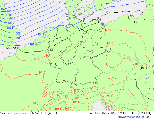 Presión superficial EC (AIFS) mar 04.06.2024 12 UTC