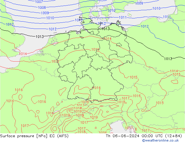 Atmosférický tlak EC (AIFS) Čt 06.06.2024 00 UTC