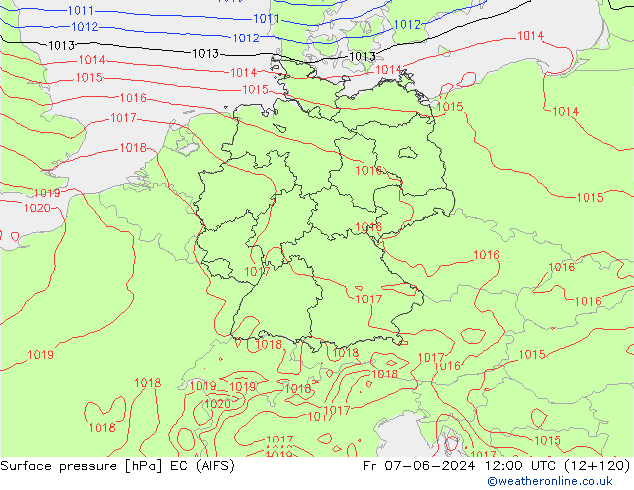 pression de l'air EC (AIFS) ven 07.06.2024 12 UTC