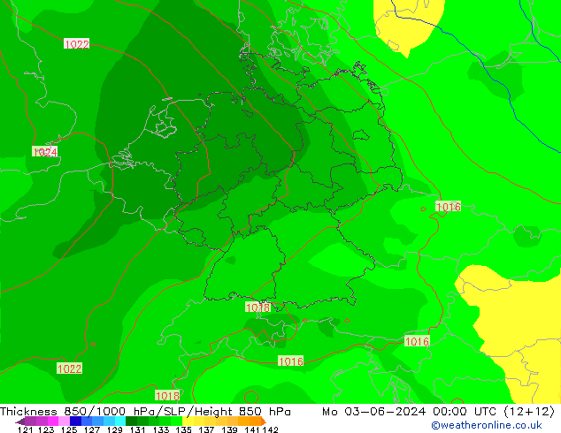 Thck 850-1000 hPa EC (AIFS) Seg 03.06.2024 00 UTC