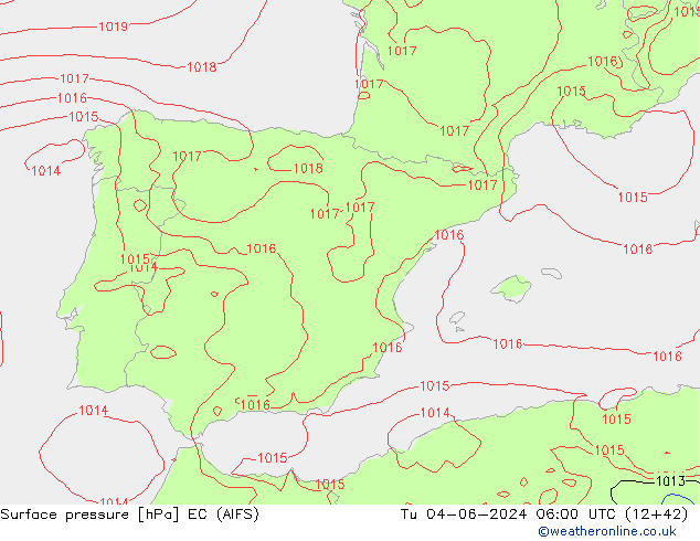 pressão do solo EC (AIFS) Ter 04.06.2024 06 UTC