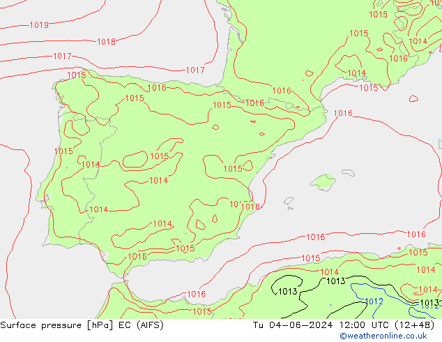 pression de l'air EC (AIFS) mar 04.06.2024 12 UTC