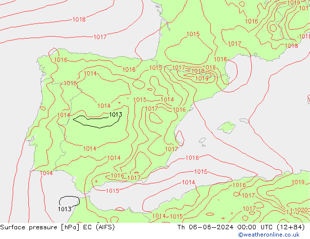 Atmosférický tlak EC (AIFS) Čt 06.06.2024 00 UTC