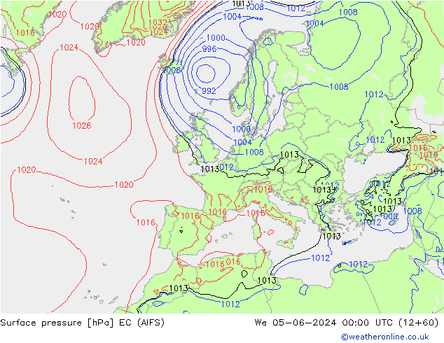 Luchtdruk (Grond) EC (AIFS) wo 05.06.2024 00 UTC
