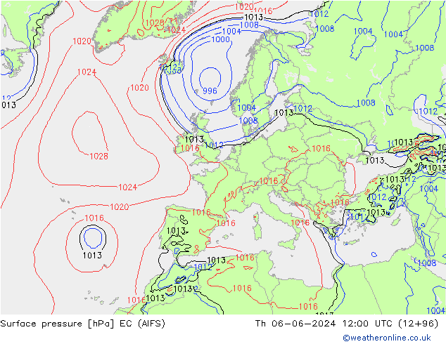 pressão do solo EC (AIFS) Qui 06.06.2024 12 UTC