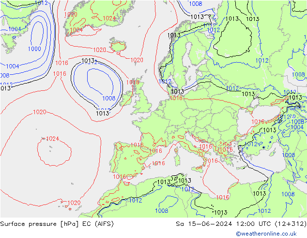 Bodendruck EC (AIFS) Sa 15.06.2024 12 UTC