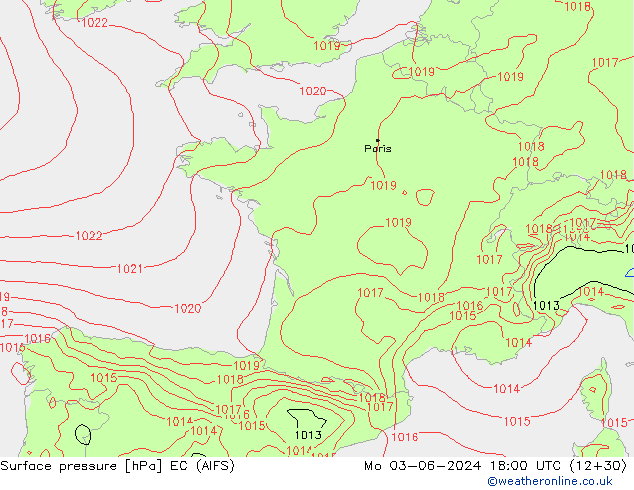 приземное давление EC (AIFS) пн 03.06.2024 18 UTC