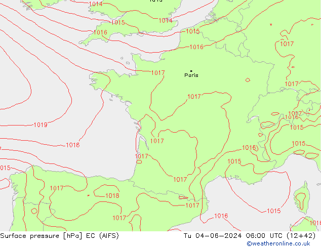 Bodendruck EC (AIFS) Di 04.06.2024 06 UTC