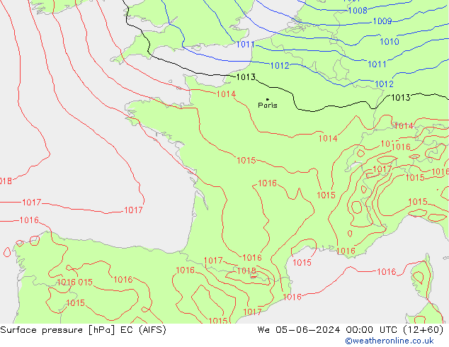 ciśnienie EC (AIFS) śro. 05.06.2024 00 UTC
