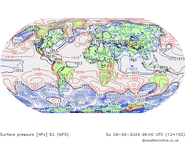 ciśnienie EC (AIFS) nie. 09.06.2024 06 UTC