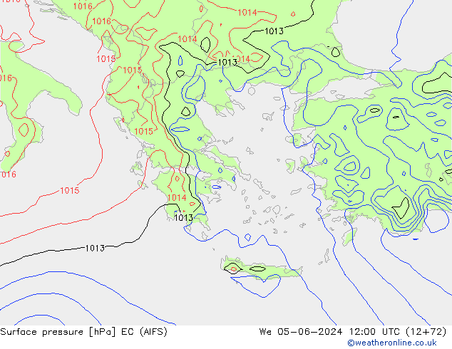 Surface pressure EC (AIFS) We 05.06.2024 12 UTC