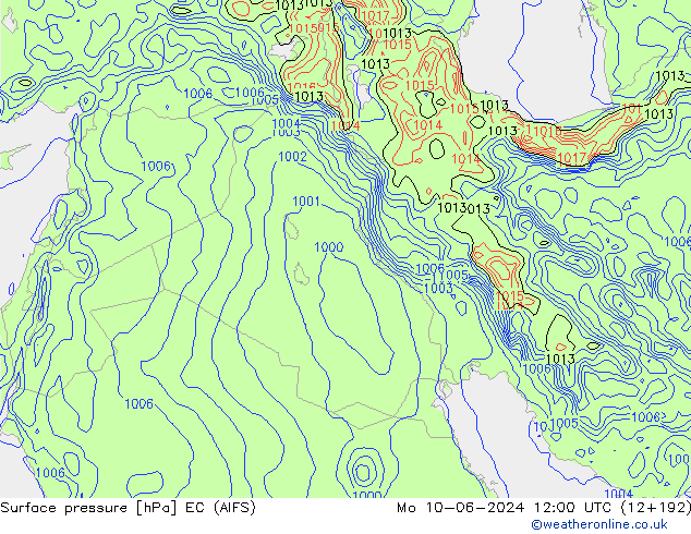 pressão do solo EC (AIFS) Seg 10.06.2024 12 UTC