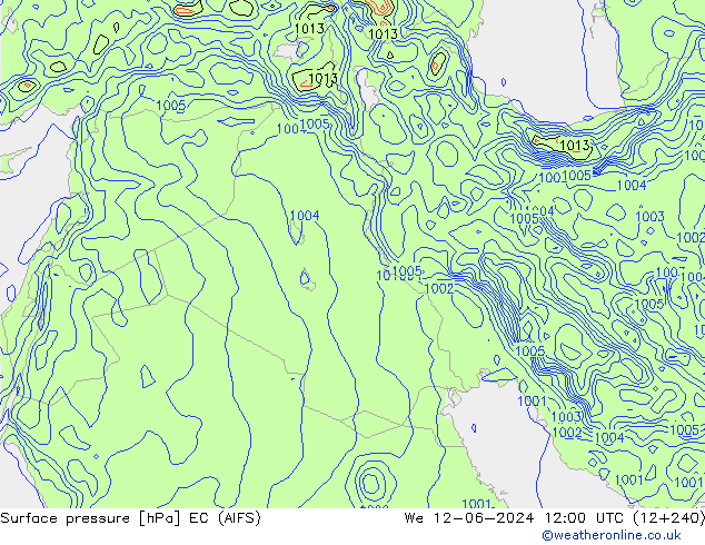 Surface pressure EC (AIFS) We 12.06.2024 12 UTC