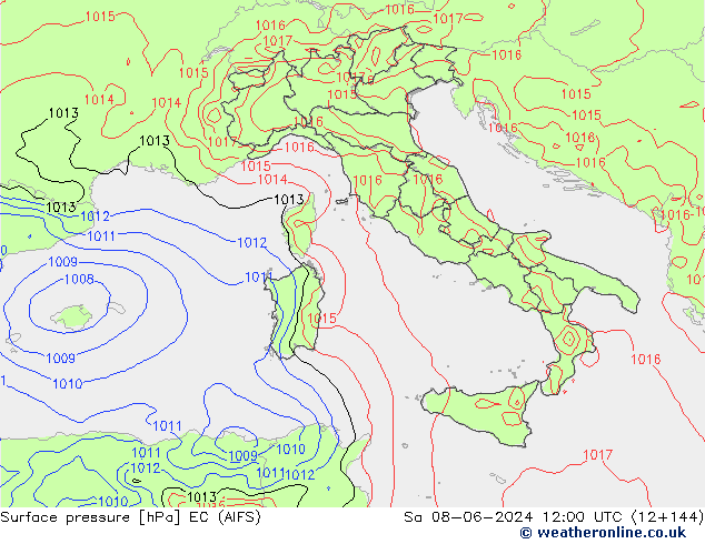 Luchtdruk (Grond) EC (AIFS) za 08.06.2024 12 UTC