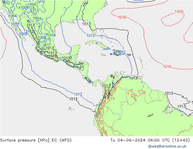 Surface pressure EC (AIFS) Tu 04.06.2024 06 UTC