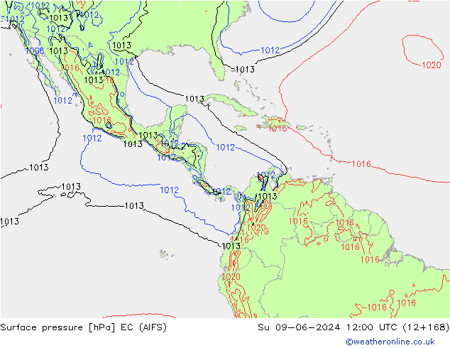 Surface pressure EC (AIFS) Su 09.06.2024 12 UTC