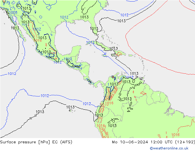 pressão do solo EC (AIFS) Seg 10.06.2024 12 UTC