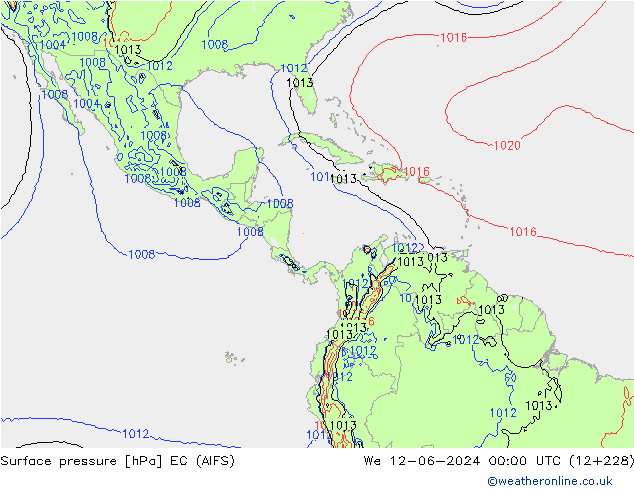 Surface pressure EC (AIFS) We 12.06.2024 00 UTC