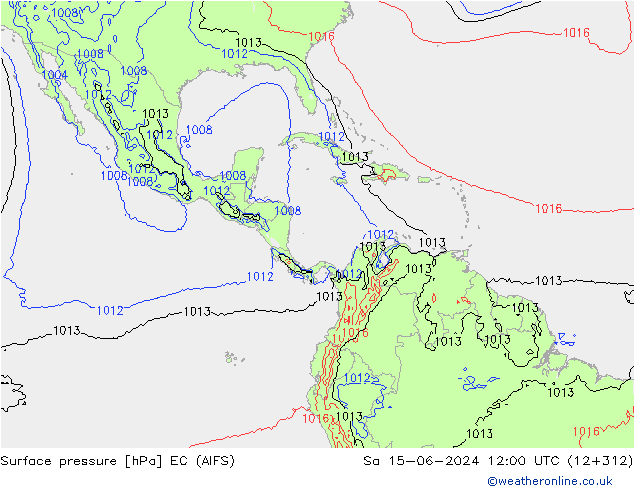 Pressione al suolo EC (AIFS) sab 15.06.2024 12 UTC
