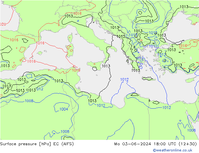 Luchtdruk (Grond) EC (AIFS) ma 03.06.2024 18 UTC
