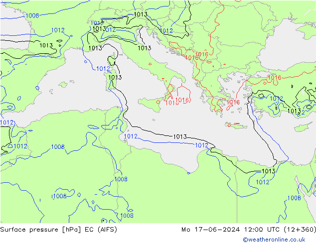 Luchtdruk (Grond) EC (AIFS) ma 17.06.2024 12 UTC