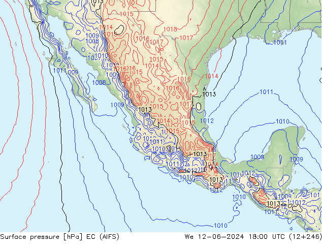 Yer basıncı EC (AIFS) Çar 12.06.2024 18 UTC