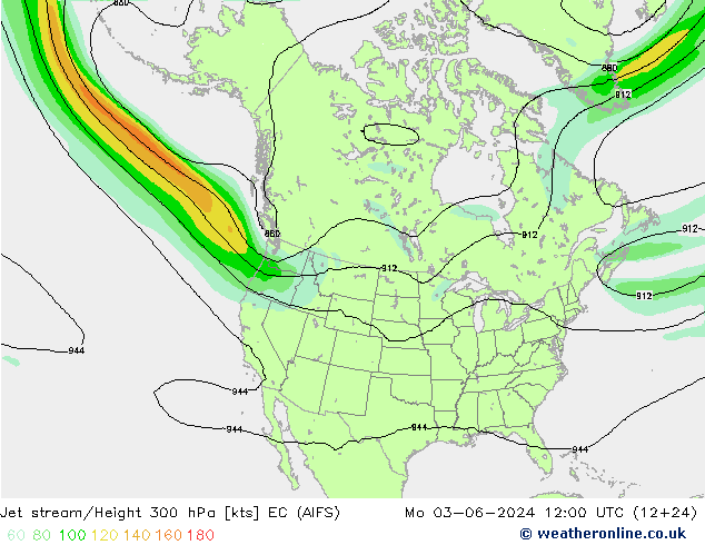 Jet Akımları EC (AIFS) Pzt 03.06.2024 12 UTC