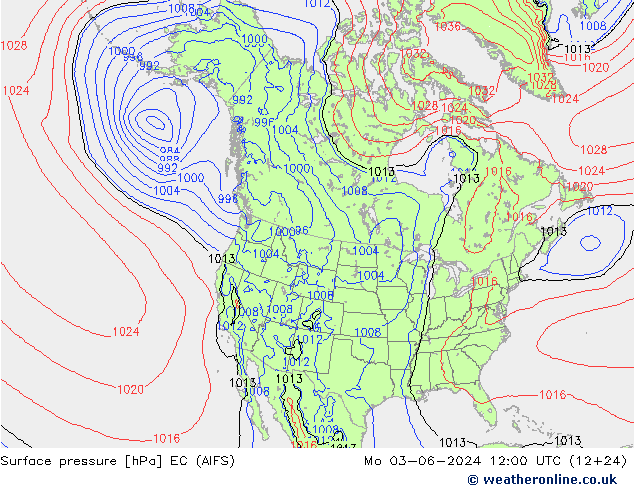 Surface pressure EC (AIFS) Mo 03.06.2024 12 UTC