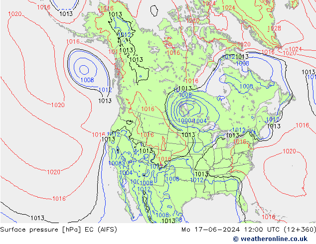 pression de l'air EC (AIFS) lun 17.06.2024 12 UTC