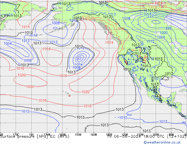 pressão do solo EC (AIFS) Qui 06.06.2024 18 UTC